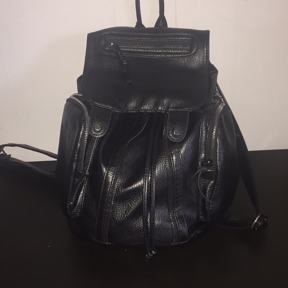 Black leather Book bag